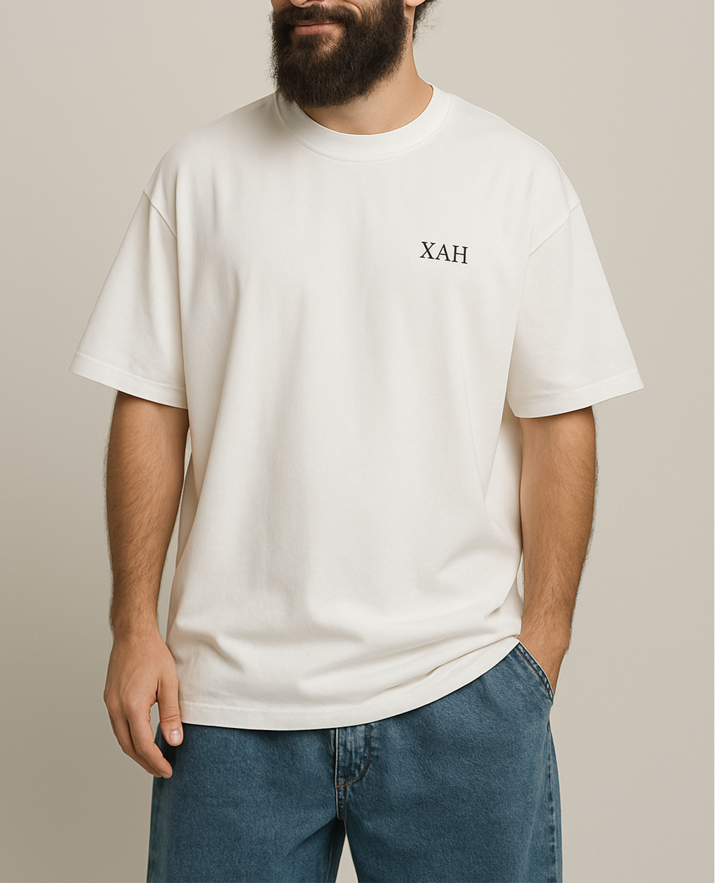 Unisex Oversize Beyaz Tişört