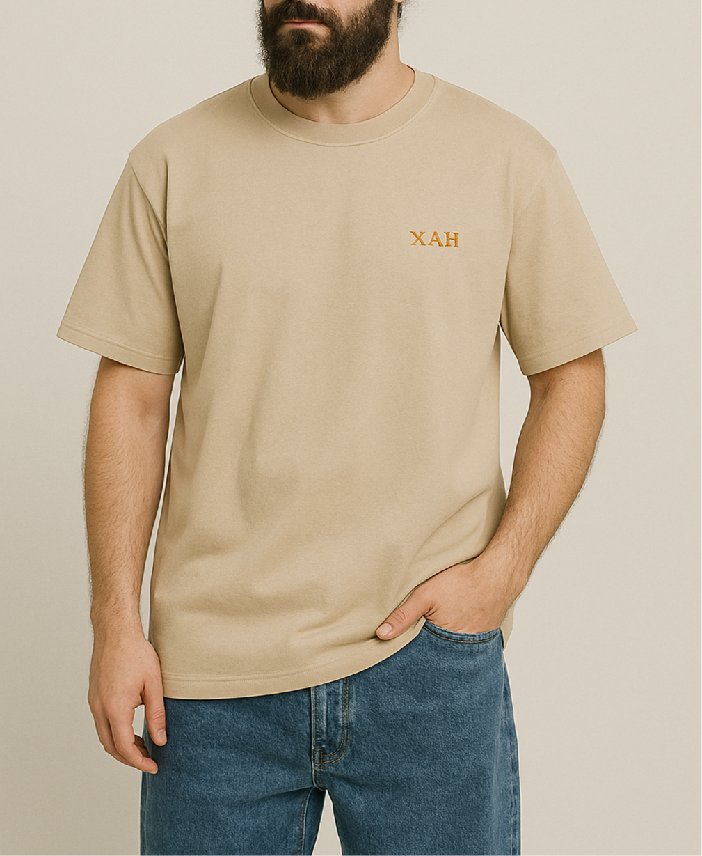 Unisex Oversize Bej Tişört